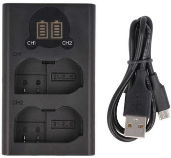 Akku-King 2-Fach Ladestation kompatibel mit Nikon EN-EL15 - mit LCD Display USB-Anschluss/DL-Serie 8.4V