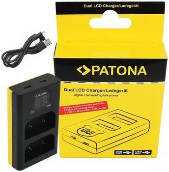 Patona Dual LCD USB-Ladegerät für Olympus OM-1 BLX-1