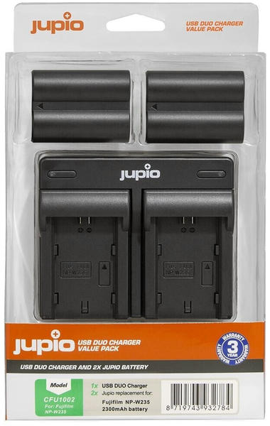 Jupio USB Duo Charger Value Pack für Fujifilm NP-W235
