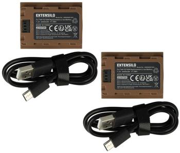 EXTENSILO 2x Akku Ersatz für Sony NP-FZ100 für Kamera (2400 mAh, 7,2 V, Li-Ion), USB-C Buchse