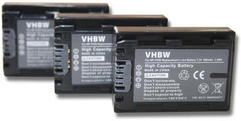 vhbw 3x Akku Set 500mAh (7.2V) kompatibel mit Camcorder Kamera Sony DCR-DVD106(E), DCR-DVD109(E), DCR-DVD110(E), DCR-DVD115(E), DCR-DVD150 Ersat