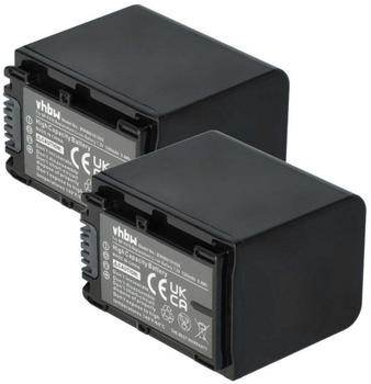 vhbw 2x Li-Ion Akku Set 1300mAh (7.2V) kompatibel mit Kamera Sony HDR-CX450, HDR-CX625, HDR-PJ620 Ersatz für NP-FV30, NP-FV40, NP-FV50, NP-FV60