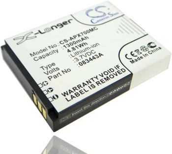 vhbw Li-Ion Akku 1300mAh (3.7V) kompatibel mit Kamera Actioncam ISAW Extreme, Actionpro X7 Ersatz für A1, 083443A.