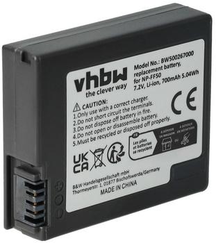 vhbw Akku Ersatz für Sony NP-FF50, NP-FF51 für Videokamera Camcorder (700mAh, 7,2V, Li-Ion)