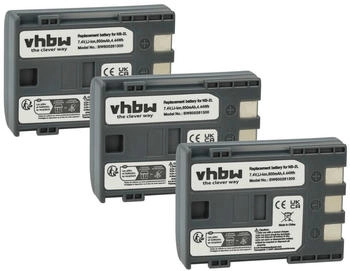 vhbw 3x Akku kompatibel mit Canon Legria HV20 HF R17 HV30 HF R18 HV40 HF R16 MD110 HG10 Videokamera Camcorder (600 mAh 7,2 V Li-Ion)