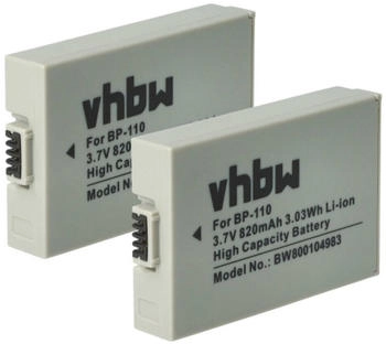 vhbw 2x Akku kompatibel mit Canon Legria HF R205 HF R206 HF R26 HF R27 Videokamera Camcorder (800 mAh 3,7 V Li-Ion) + Infochip