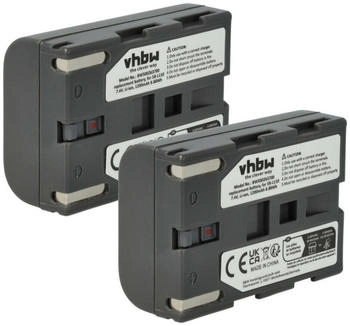 vhbw 2x Akku kompatibel mit Samsung VP-D7L VP-D73i VP-D75 VP-D75i VP-D76 VP-D77 VP-D77i Videokamera Camcorder (600mAh 7,2V Li-Ion)