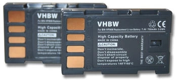 vhbw 2x Akku kompatibel mit JVC GZ-MG435BEX GZ-MG465 GZ-MG435 Videokamera Camcorder (750 mAh 7,4 V Li-Ion) + Infochip