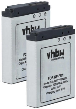 vhbw 2x Akku kompatibel mit Sony Cybershot DSC-P150 DSC-P120 DSC-P100 DSC-P200 DSC-G1 DSC-F88 Kamera (700 mAh 3,6 V Li-Ion)