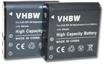 vhbw 2x Akku kompatibel mit Somikon DVR-853 DVR-853.IR Kamera (950 mAh 3,6 V Li-Ion)