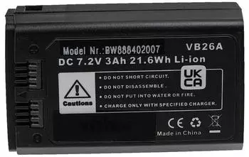 vhbw Akku Ersatz für Godox VB26 VB26A für Blitzgerät Kamera-Blitz (3000mAh 7,2V Li-Ion)