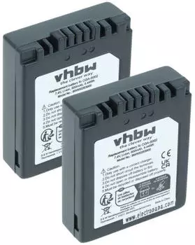 vhbw 2x Akku kompatibel mit Panasonic Lumix DMC-FZ3 DMC-FZ4 DMC-FZ5 Kamera (550 mAh 7,2 V Li-Ion)