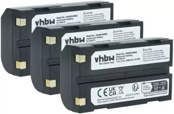 vhbw Akku 3er-Set Li-Ion 2600mAh 7,4V