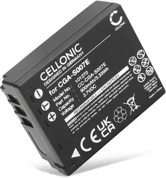 Cellonic Ersatzakku für Lumix DMC-TZ1/TZ2/TZ3/TZ4/TZ5/TZ11/TZ15/TZ50 900mAh (CGA-S007)