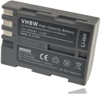 vhbw Li-Ion Akku Set 2000mAh (7.2V) für Kamera Nikon D80, D90, D900, DSLR D700 wie EN-EL3, EN-El3A,