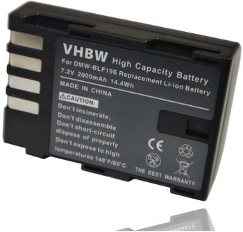 vhbw Li-Ion Akku Set 2000mAh (7.2V) für Kamera Panasonic Lumix DMC-GH3GK, DMC-GH3HGK, DMC-GH3K BODY, DMC-GH4 wie DMW-BLF19, DMW-BLF19E.