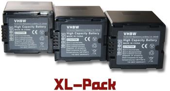 vhbw 3 x vhbw Akku Set 1500mAh für Camcorder Kamera Panasonic NV-GS150, NV-GS180, NV-GS200, NV-GS230, NV