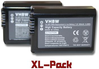 vhbw 2 x vhbw Akku Set 950mAh für Kamera Sony Alpha NEX-5DB, NEX-5H, NEX-5HB, NEX-5K, NEX-5N, NEX-5KS, N