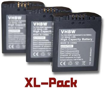 vhbw 3x Akku kompatibel mit Panasonic Lumix DMC-FZ18 DMC-FZ30 DMC-FZ28 DMC-FZ50 DMC-FZ38 DMC-FZ35 Kamera (600 mAh 7,2 V Li-Ion)
