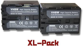 vhbw 2x Li-Ion Akku Set 2000mAh (7.2V) für Kamera Sony Video Walkman DCR-TRV830, DCR-TRV840, DCR-TR
