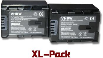 vhbw 2x Akku kompatibel mit JVC GZ-HM330SEU GZ-HM334 GZ-HM330BEU Videokamera Camcorder (2400 mAh 3,6 V Li-Ion) + Infochip