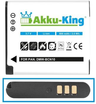 AKKU-KING 20111010 Li-Ion Akku für Panasonic DMW-BCN10 DMW-BCN10ELumix DMC-LF1, - 800mAh