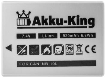 AKKU-KING Akku kompatibel zu Canon PowerShot G1 X, G15, SX40 HS, SX50 HS - ersetzt NB-10L Li-Ion 920mAh