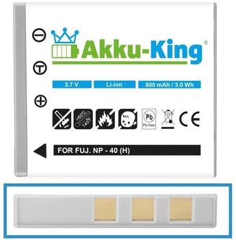 AKKU-KING Akku kompatibel zu Panasonic Lumix DMC-FX2, DMC-FX7, FinePix F402, F455, Medion MD 85416 - ersetzt NP-40, NP-1, CGA-S004 Li-Ion 800 mAh