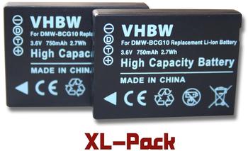 vhbw 2x Akku kompatibel mit Panasonic Lumix DMC-TZ22, DMC-TZ25, DMC-TZ30, DMC-TZ31 Kamera (750mAh, 3,6V, Li-Ion)