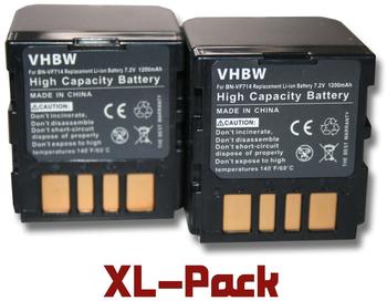vhbw Akku Set 1200mAh für Camcorder JVC Gr-Df420Ex, Gr-Df425, Gr-Df425E, Gr-Df450, Gr-Df450U, Gr-Df470, Gr-Df520, Gr-Df540, Gr-Df540Ex, Gr-Df550