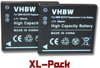 vhbw 2X Akku kompatibel mit Panasonic Lumix DMC-FH5V, DMC-FH6, DMC-FH6K, DMC-FH8K Kamera (550mAh, 3,7V, Li-Ion)