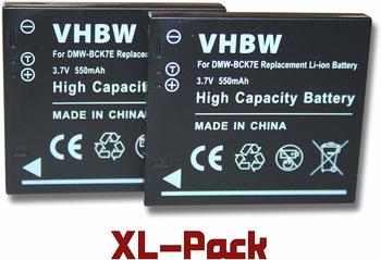 vhbw 2 x vhbw Akku Set 550mAh für Kamera Panasonic Lumix DMC-FS37, DMC-FS40, DMC-FS45, DMC-FX77