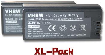 vhbw 2 x vhbw Akku Set 700mAh für Kamera SONY DSC-V (Cyber-shot Pro) Serie DSC-V1 wie NP-FC10, NP-FC11