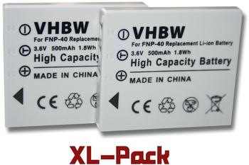 vhbw 2x vhbw Kamera Akku SET für Sanyo Xacti VPC-E760, VPC-E860, VPE-E870, VPE-E1075, VPC-E1090 wie Fujifilm NP-40Np-40N