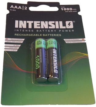INTENSILO 2x Ni-MH 1000mAh (1.2V) wiederaufladbare Akkus Batterien für Audioline Matrix 482, Nova 00, Nova 580 wie AAA, Micro, R3, HR03.