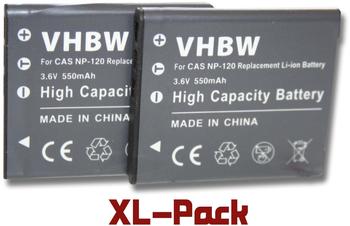 vhbw 2x vhbw Li-Ion Akku 550mAh (3.6V) passend für Kamera CASIO Exilim EX-ZS10, EX-ZS30 EX-ZS 10 30 wie