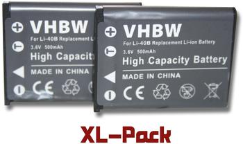 vhbw 2 x vhbw Akku Set 500mAh für Kamera Rollei 450, RCP-7325XS