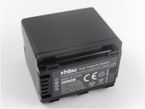 vhbw Li-Ion Akku 3200mAh (3.6V) mit Infochip für Videokamera Camcorder Panasonic HC-250EB, Hc-550Eb