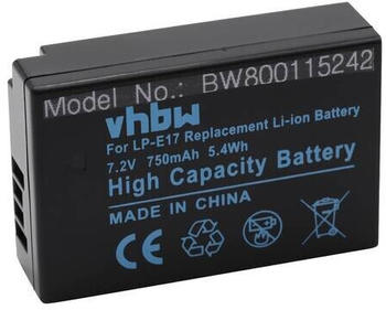 vhbw Ersatzakku für Canon LP-E17 (750mAh)