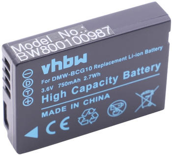 vhbw Ersatzakku für Panasonic DMW-BCG10 (750mAh)