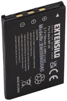 EXTENSILO 2x Akku kompatibel mit Casio Exilim EX-Z60, EX-Z65, EX-Z70, EX-Z75, EX-Z77 Kamera (700mAh, 3,7V, Li-Ion)