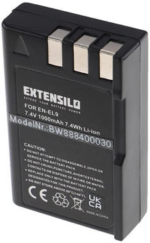 EXTENSILO Akku Ersatz für Nikon EN-EL9 für Kamera (1000mAh, 7,4V, Li-Ion)