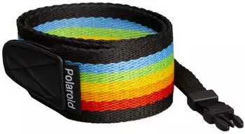 Polaroid Camera Strap Flat rainbow schwarz