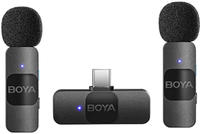 Boya BY-V20 V2.0 Drahtloses Lavalier-Mikrofon f&uuml;r USB-C - 2 x TX und 1 x RX