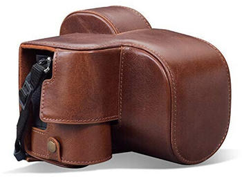 MegaGear Ever Ready Echtleder Kameratasche mit Trageriemen für Nikon Z5 braun