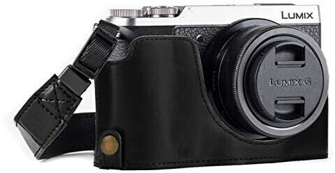 MegaGear Ever Ready Kamera-Halbtasche mit Trageriemen für Panasonic Lumix DMC-GX85/GX80 schwarz