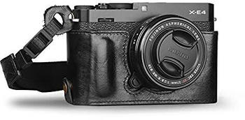 MegaGear Ever Ready Echtleder Kamera-Halbtasche mit Trageriemen für Fujifilm X-E4 schwarz
