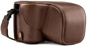 MegaGear MG985 Ever Ready Leather Case and Strap with Battery Access for Sony Alpha A6300 A6000 Camera - Dark Brown