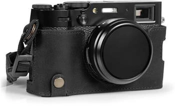 MegaGear Leather Half Camera Case Compatible with Fujifilm X100VI black