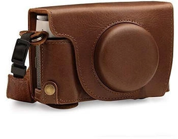 MegaGear MG1893 Ever Ready Genuine Leather Camera Case compatible with Fujifilm X100V - Brown